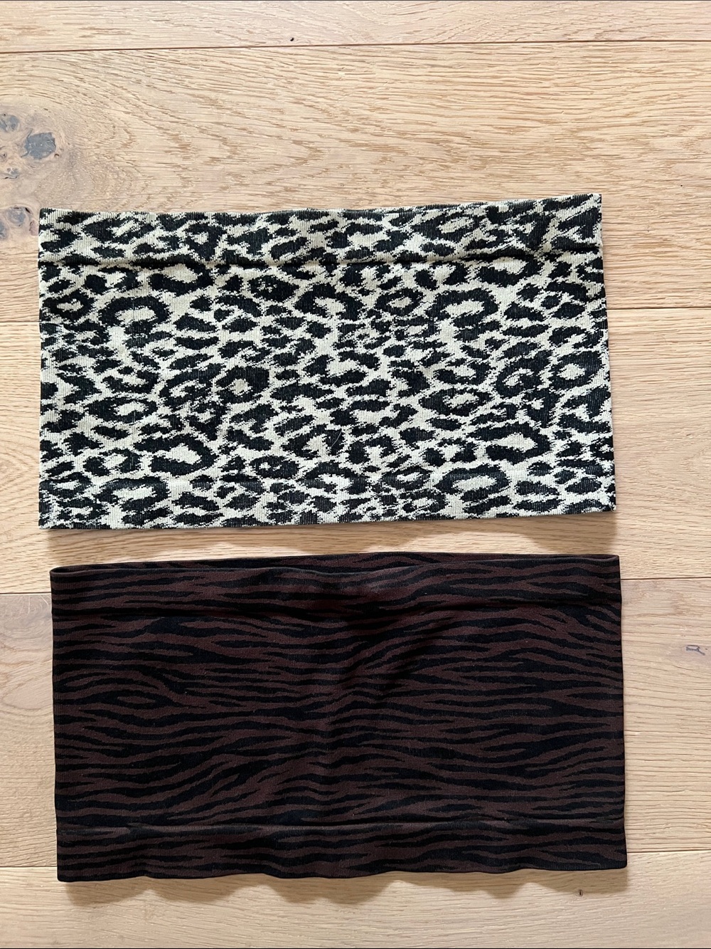 Nikibiki Animal Print Bandeau Set in Black and Brown